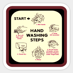 Hand Washing Steps Sticker